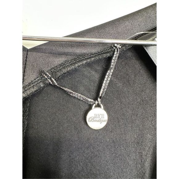 BKE Boutique Shirt Womens Black/Tan Lace Detailed 3/4 Sleeve Size Small - Picture 6 of 7